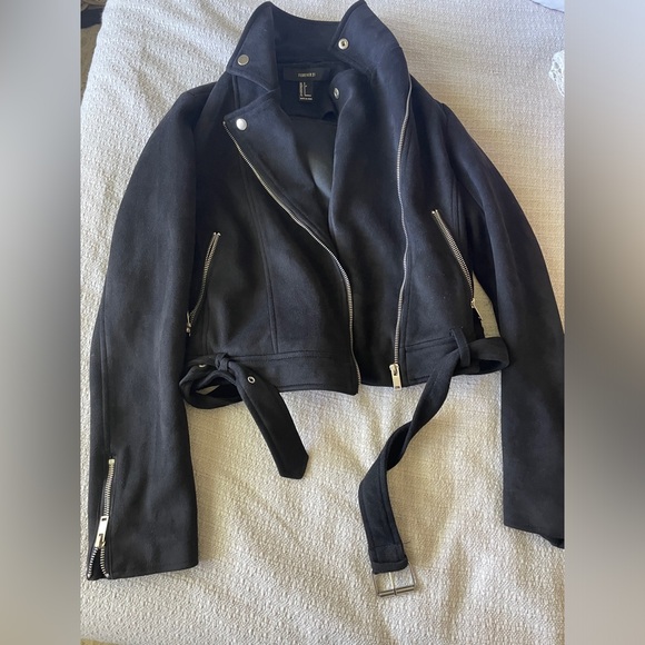 Forever 21 black leather Jacket size S new without tag - Picture 1 of 5